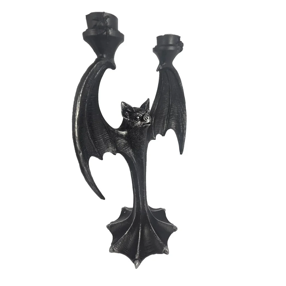 HallowHome Bat Candelabra Home Decor OS Black New Gothic Halloween Candle Holder